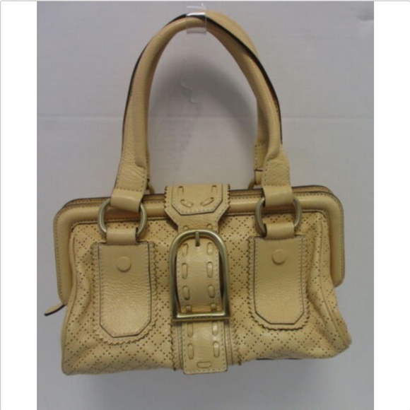 CELINE  peach perforated leather frame satchel - Picture 1 of 8